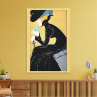 Vintage Art Nouveau, Lady Drinking Marco Polo Tea