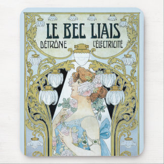 Vintage Art Nouveau Le Bec Liais, Privat Livemont Mouse Pad