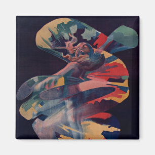 Vintage Art Nouveau, Loie Fuller at Folies Bergere Magnet
