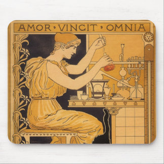 Vintage Art Nouveau, Love Conquers All Scientist Mouse Pad