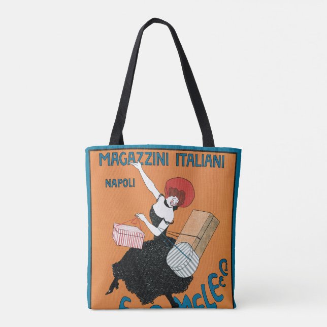 Vintage Art Nouveau Magazzini Italiani by Capiello Tote Bag (Back)