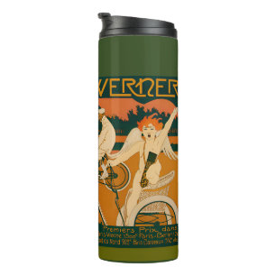 Vintage Art Nouveau Motorcycle Race poster Thermal Tumbler