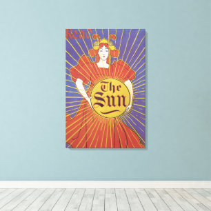 Vintage Art Nouveau, New York Sun Newspaper Canvas Print