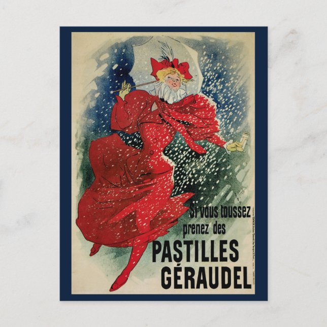 Vintage Art Nouveau Pastilles Geraudel Cough Drops Postcard (Front)