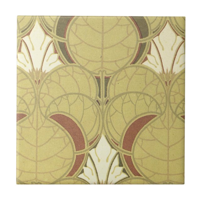vintage art nouveau pattern art tile (Front)