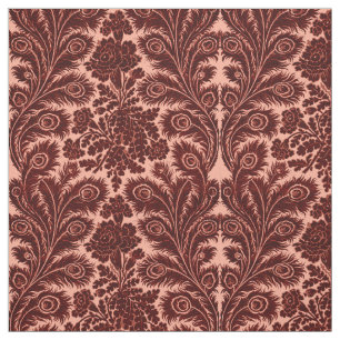 Vintage Art Nouveau Peacock Feathers & Flowers Fabric