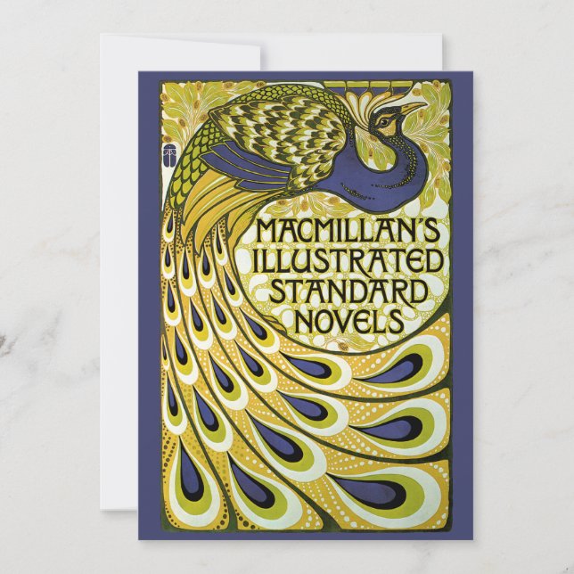 Vintage Art Nouveau, Peacock Feathers Invitation (Front)