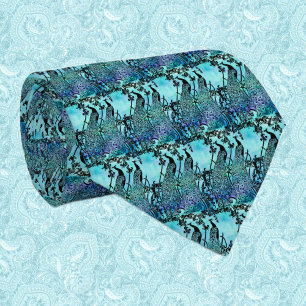 Vintage Art Nouveau Peacock Illustration Antique Tie