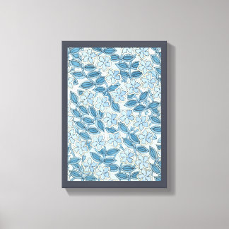 Vintage Art Nouveau Periwinkle Flowers in a Garden Canvas Print