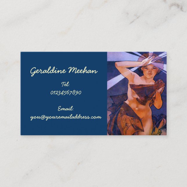 Vintage Art Nouveau Personal Business Card (Front)