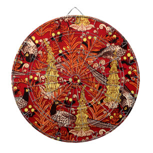 Vintage Art Nouveau Pheasants, Ferns and Dandelion Dartboard