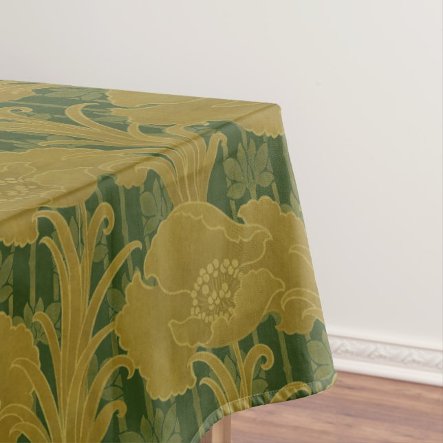 Vintage Art Nouveau Poppy Flowers Pattern Tablecloth (In Situ)