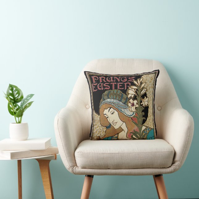 Vintage Art Nouveau, Prang's Easter Publications Cushion (Chair)