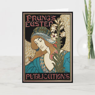 Vintage Art Nouveau, Prangs Easter Publications Holiday Card