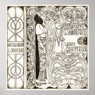 Vintage Art Nouveau Pretty Girl Metamorfoze Poster