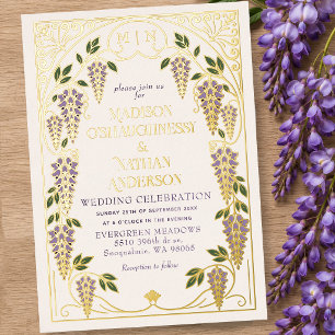 Vintage Art Nouveau Purple Wisteria Wedding