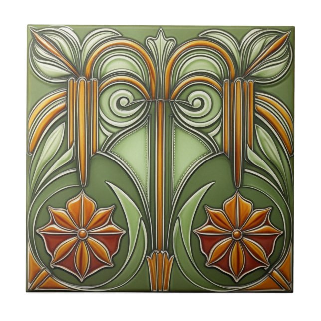 Vintage Art nouveau Reproduction Tile (Front)