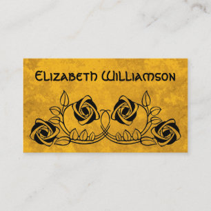 Vintage Art Nouveau Retro Chic Rose Flowers Floral Business Card