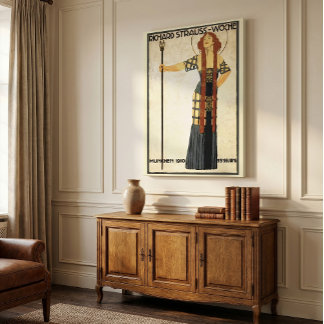 Vintage Art Nouveau Richard Strauss-Woche, Munich Canvas Print