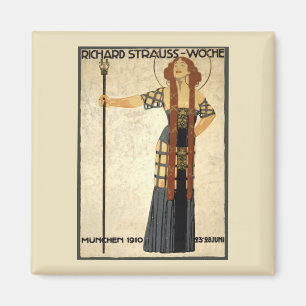 Vintage Art Nouveau Richard Strauss-Woche, Munich Magnet