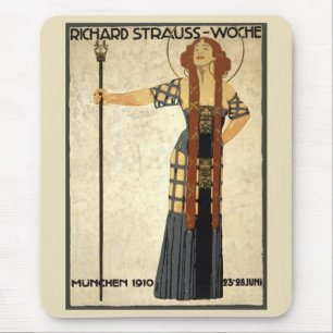 Vintage Art Nouveau Richard Strauss-Woche, Munich Mouse Pad