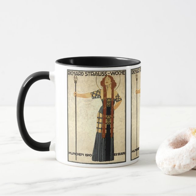 Vintage Art Nouveau Richard Strauss-Woche, Munich Mug (With Donut)