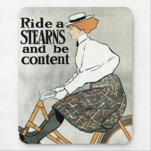 Vintage Art Nouveau, Ride a Sterns Bicycles Bikes Mouse Pad