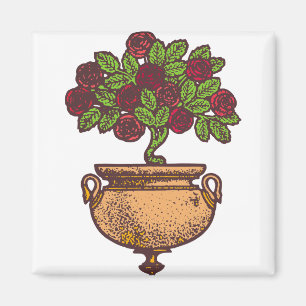 Vintage Art Nouveau rose tree floral design Magnet