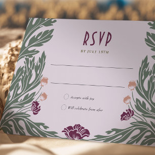 Vintage Art Nouveau RSVP Card Lavender Plum