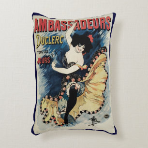 Vintage Art Nouveau, Spanish Flamenco Dancer Decorative Cushion