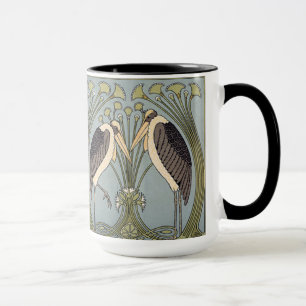 Vintage Art Nouveau Storks Mug