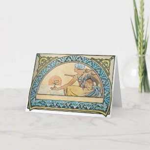 Vintage Art Nouveau sunset Card