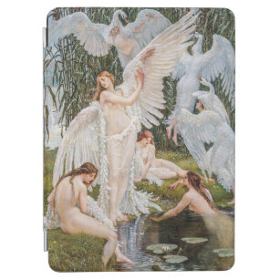 Vintage Art Nouveau Swan Maidens by W. Crane iPad Air Cover