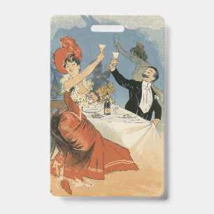 Vintage Art Nouveau, Taverne Olympia Restaurant ID Badge