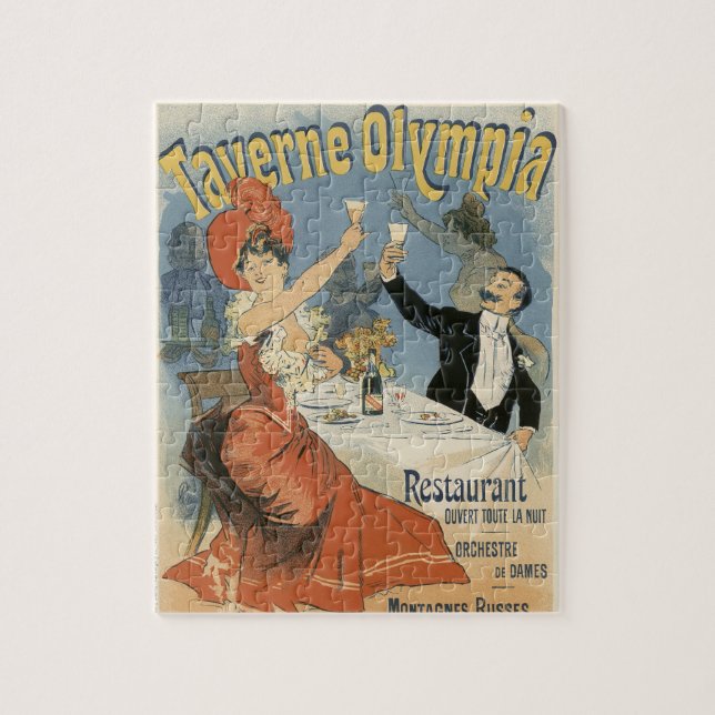 Vintage Art Nouveau, Taverne Olympia Restaurant Jigsaw Puzzle (Vertical)