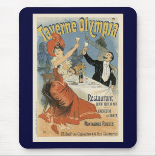 Vintage Art Nouveau, Taverne Olympia Restaurant Mouse Pad