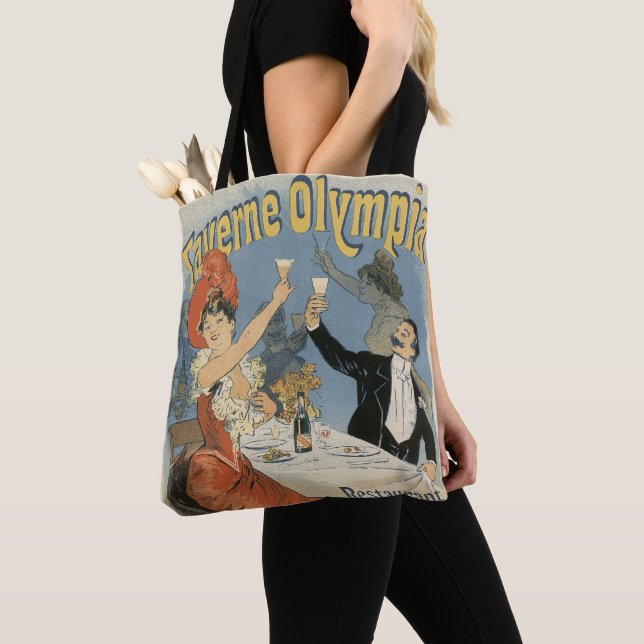 Vintage Art Nouveau, Taverne Olympia Restaurant Tote Bag (Close Up)
