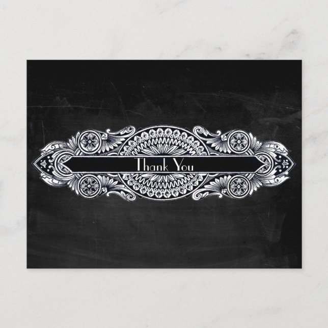Vintage Art Nouveau Thank You Postcard (Front)