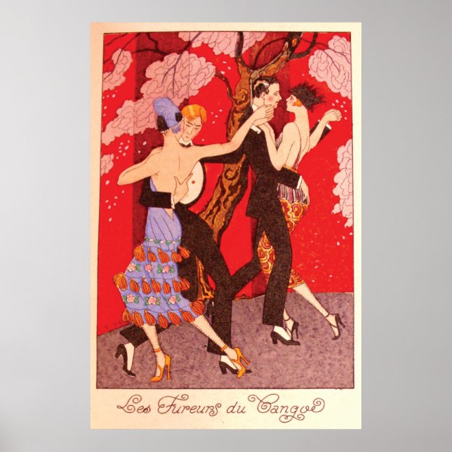 Vintage Art Nouveau ~ The Fury of Tango Poster (Front)