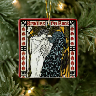 Vintage Art Nouveau, The Kiss by William Bradley Ceramic Ornament
