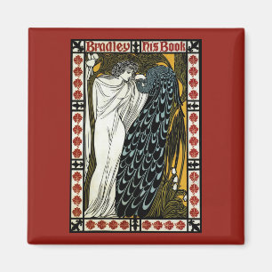 Vintage Art Nouveau, The Kiss by William Bradley Magnet