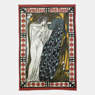 Vintage Art Nouveau, The Kiss by William Bradley Tea Towel