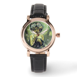 Vintage Art Nouveau The Moon by Mucha Watch