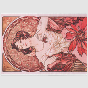 Vintage Art Nouveau The Ruby by Alphonse Mucha  Tissue Paper
