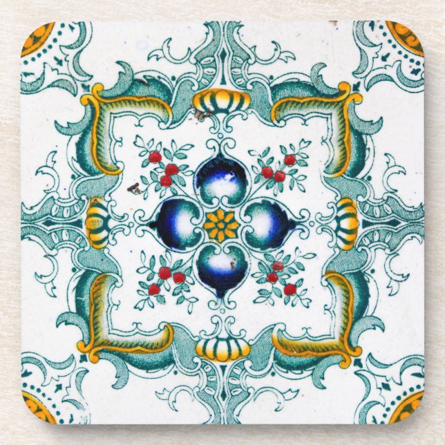 Vintage Art Nouveau Tile Coaster (Front)