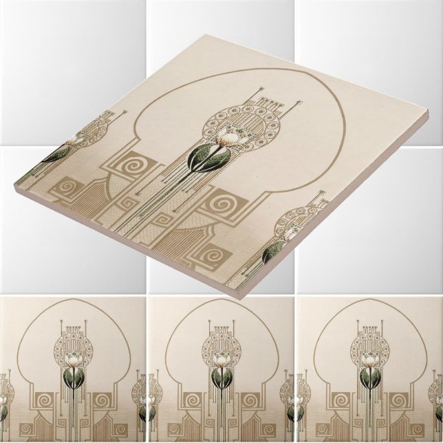 Vintage Art Nouveau Tulips Frieze Tile (Creator Uploaded)