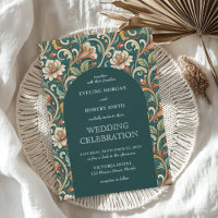 Vintage Art Nouveau turquoise ivory flower wedding