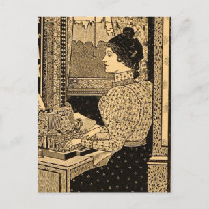 Vintage Art Nouveau Typewriter Advertisement  Postcard