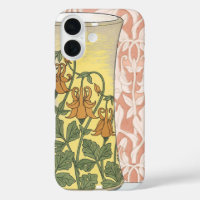 Vintage Art Nouveau, Vase with Columbine Flowers