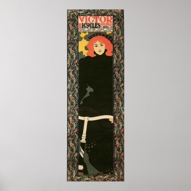Vintage art nouveau vertical 12" x 36" poster (Front)